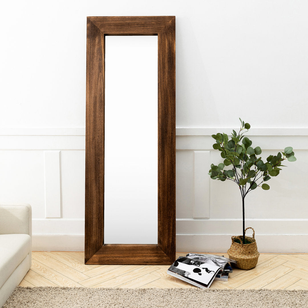 Larimar Wood Framed Leaning Full Length Mirror in Nutural Color Millwood Pines