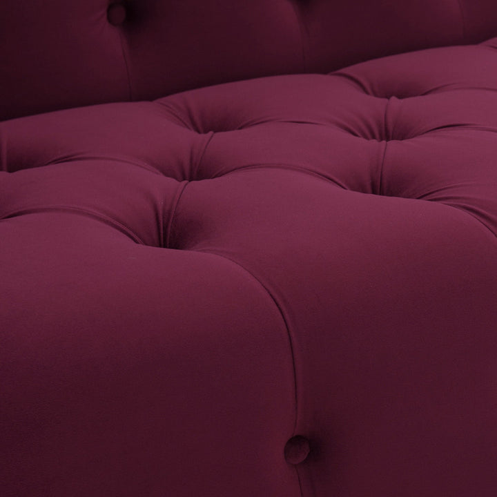 Kannon Tufted Right-Arm Chaise Lounge Willa Arlo™ Interiors Fabric: Burgundy Velvet