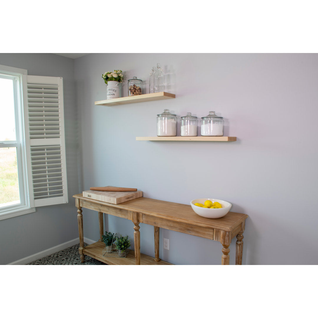 Bridgecliff 2 Piece Poplar Solid Wood Floating Shelf (Set of 2) Rosalind Wheeler Size: 1.38" H x 48" W x 6" D Finish: Natural