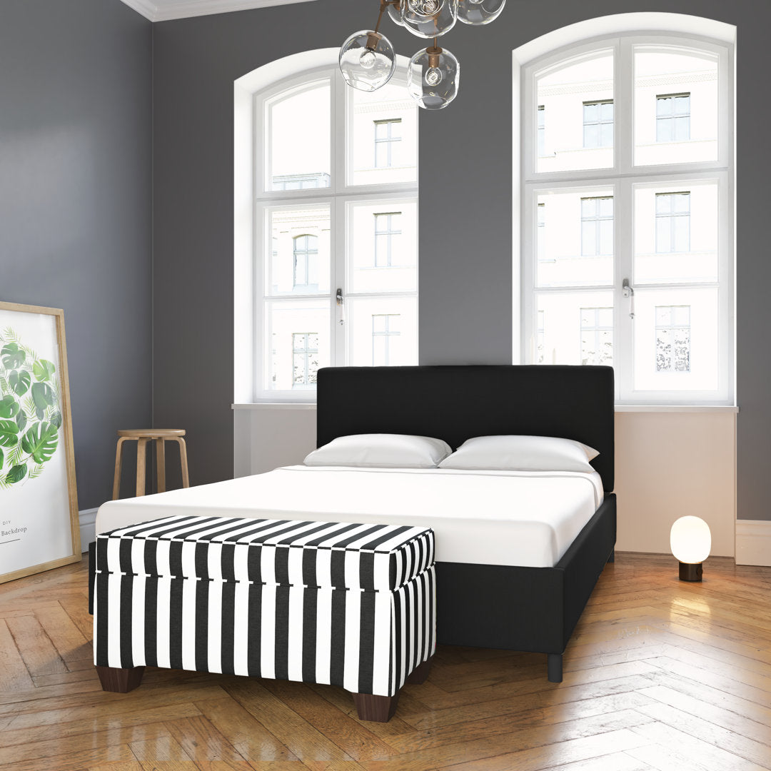 Pyburn Upholstered Low Profile Platform Bed Mercury Row® Color: Linen Black Size: King