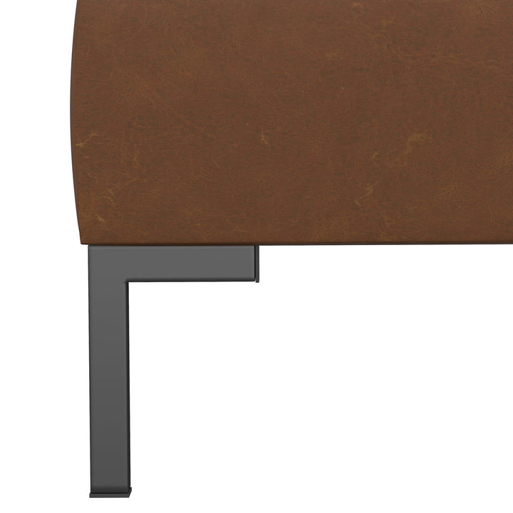 Rand Vegan Leather Bed AllModern Color: Classic Otter Performance Velvet, Leg Color: Brass Size: Twin