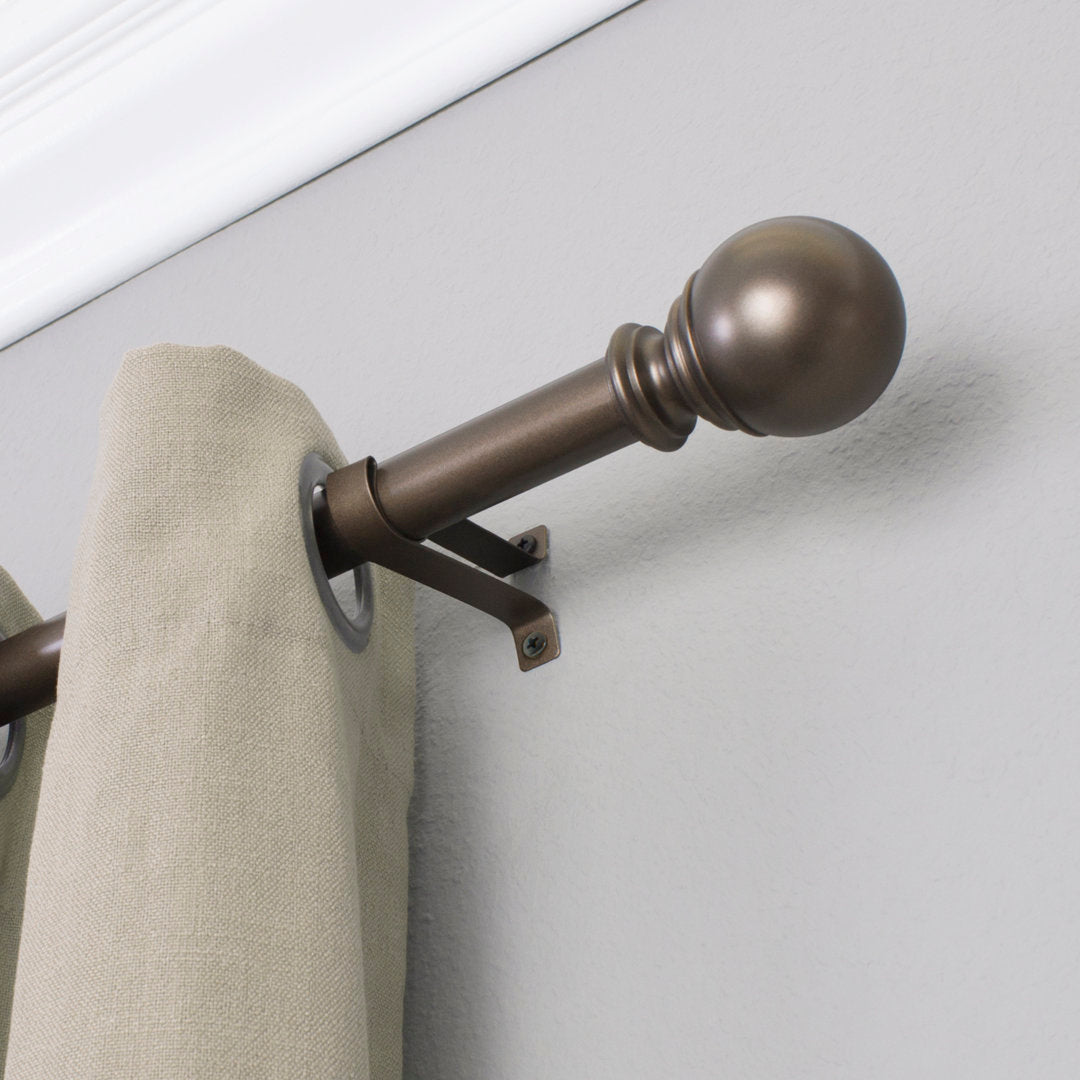 Inman Metal Adjustable Single Curtain Rod Winston Porter Size: 36" - 72" W Finish: Bronze