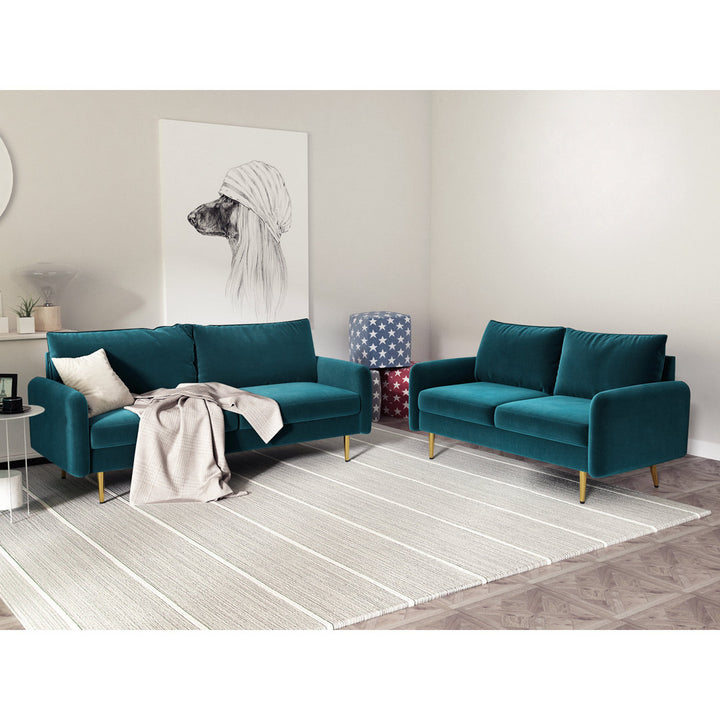 Javonta 70'' Upholstered Sofa Everly Quinn Fabric: Dark Cyan Velvet