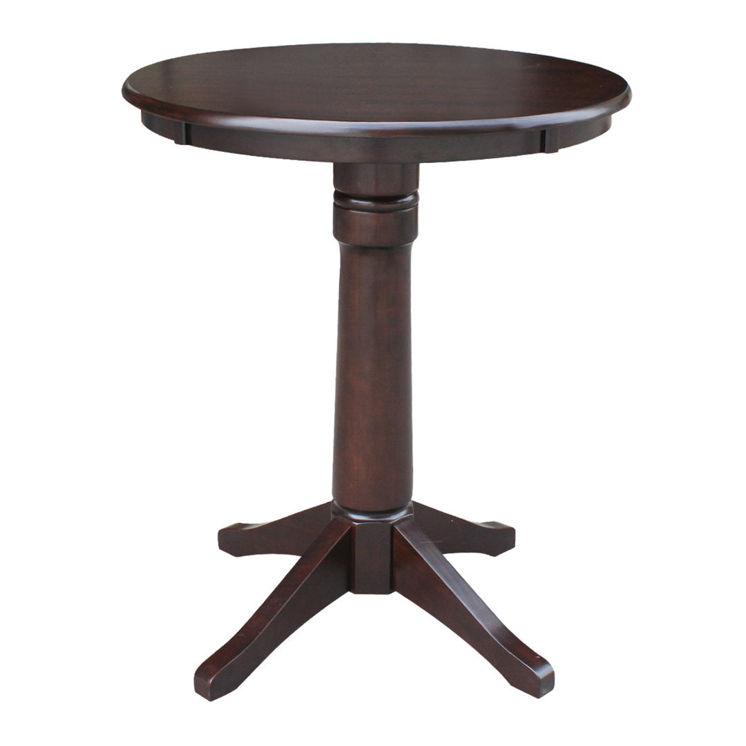 Foxburg Counter Height Solid Wood Dining Table Charlton Home® Base Color / Top Color: Rich Mocha / Rich Mocha Size: 35.9" H x 30" L x 30" W