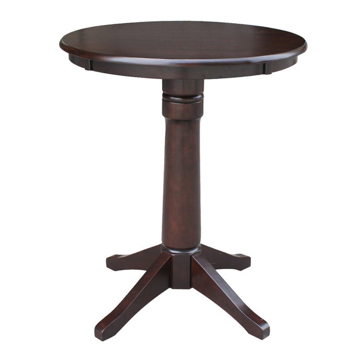 Foxburg Counter Height Solid Wood Dining Table Charlton Home® Base Color / Top Color: Rich Mocha / Rich Mocha Size: 35.9" H x 30" L x 30" W