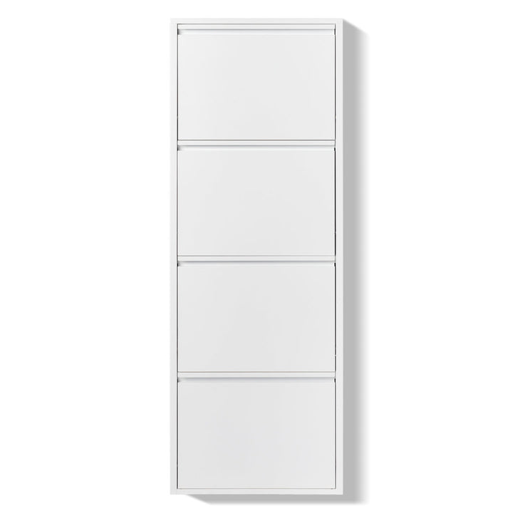 4 Drawer Shoe Cabinet,White Color Tipping Shoe Cabinet,Shoe Rack Storage Organizer Rebrilliant