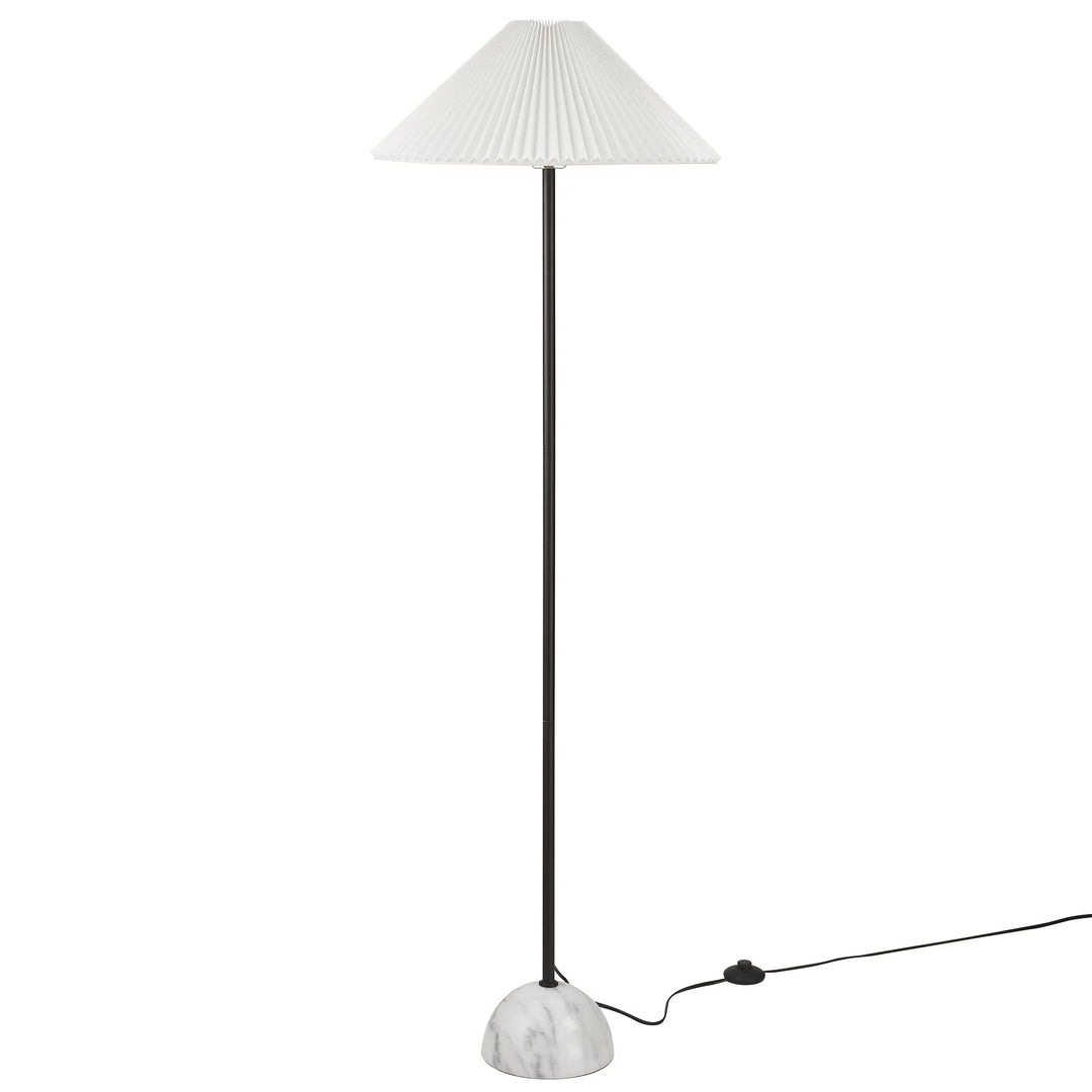 Lilia Marble Dome Floor Lamp - Black