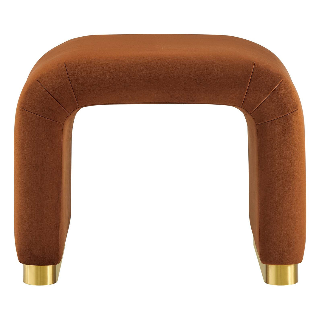 Dell Performance Velvet Waterfall Stool - Brass Rust