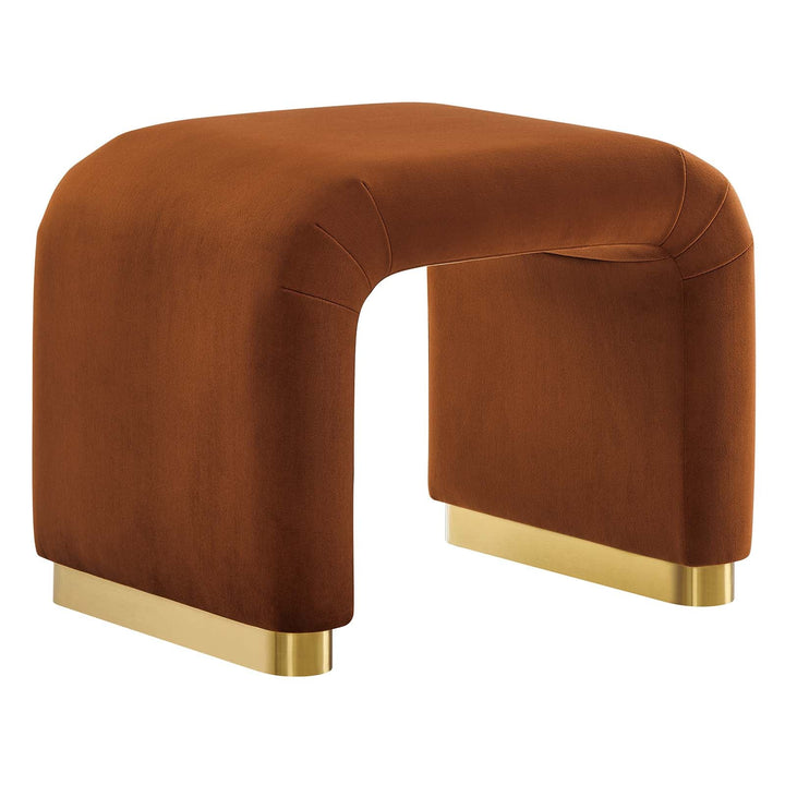 Dell Performance Velvet Waterfall Stool - Brass Rust