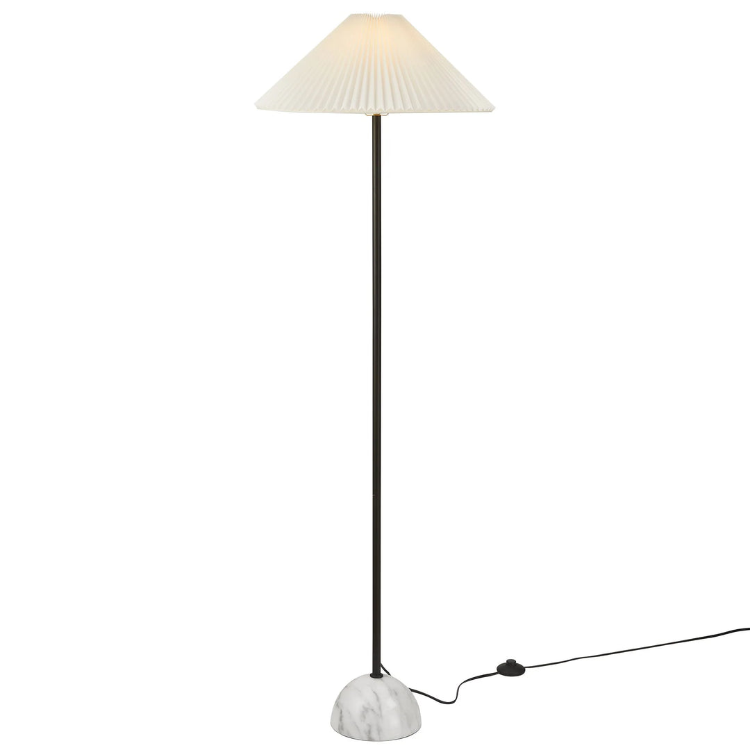 Lilia Marble Dome Floor Lamp - Black