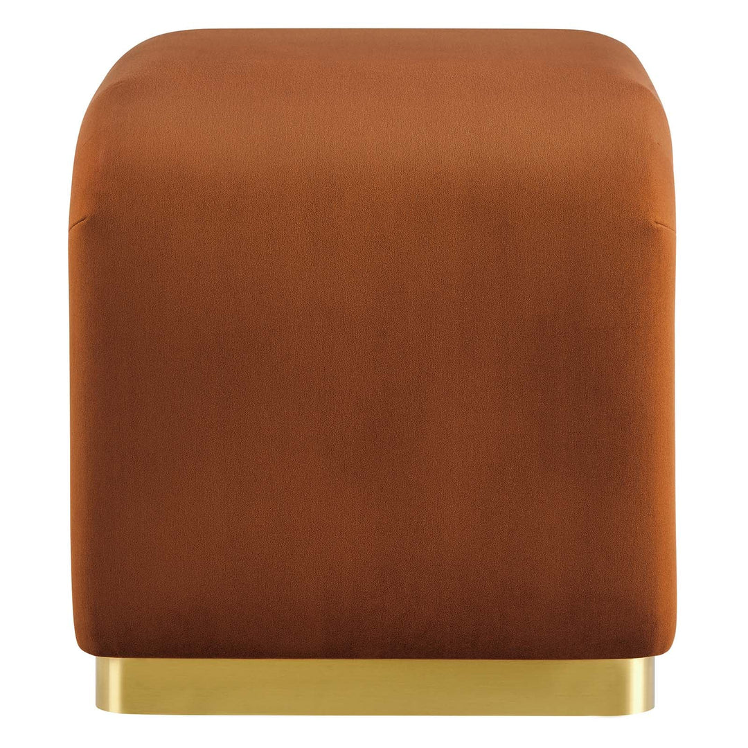 Dell Performance Velvet Waterfall Stool - Brass Rust