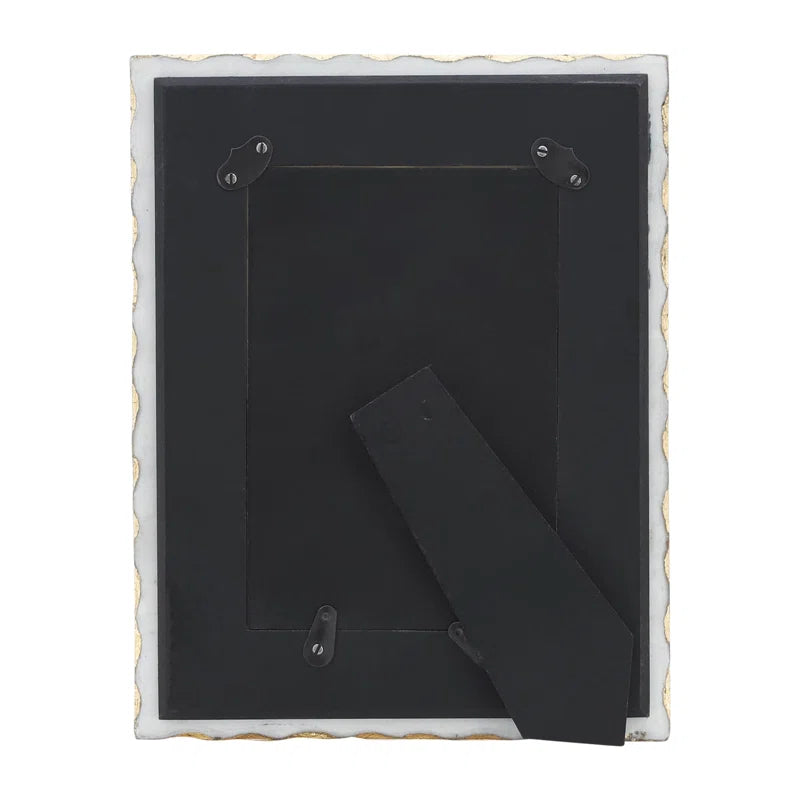 Elegant Marble & Wood Photo Frame - Stylish Glass & MDF Picture Display with Durable Construction and Modern Glam Accents