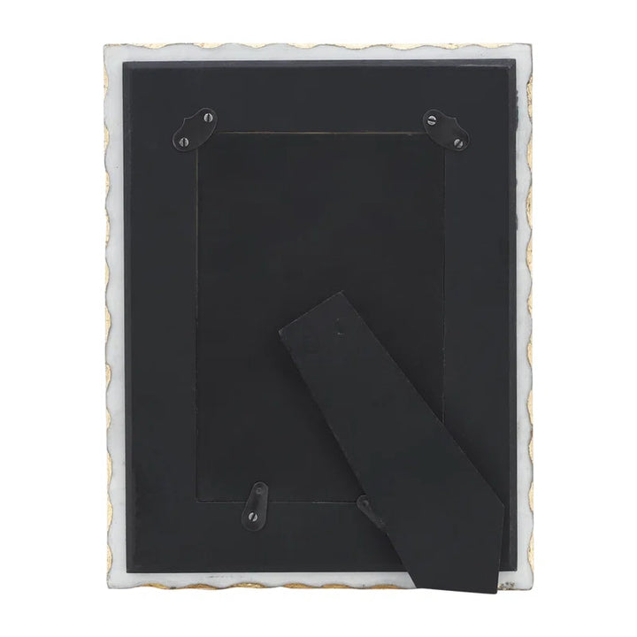 Elegant Marble & Wood Photo Frame - Stylish Glass & MDF Picture Display with Durable Construction and Modern Glam Accents