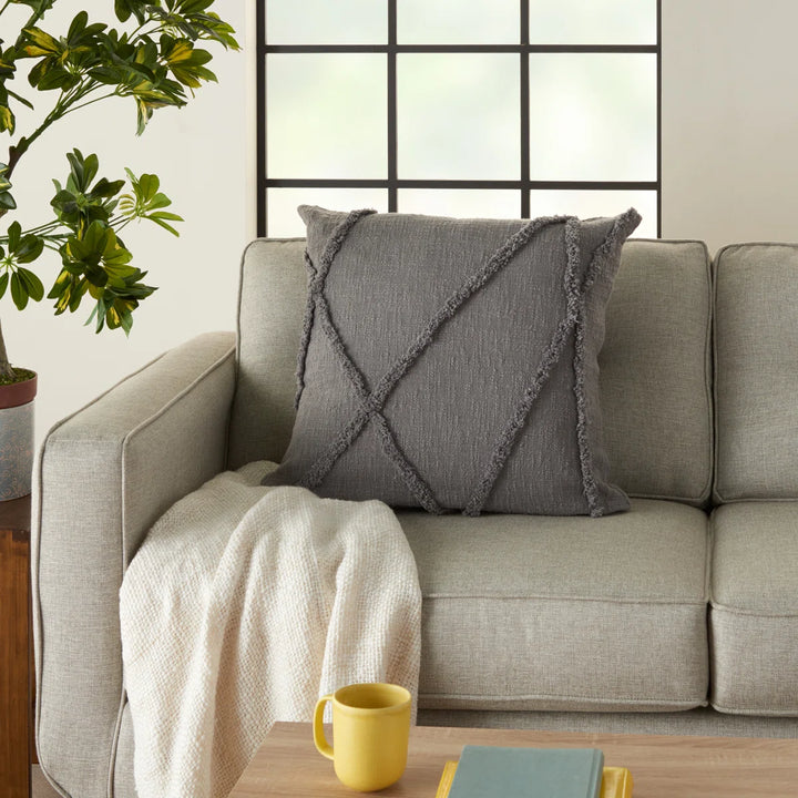 Tracey Square Cotton Pillow Cover With Insert-18"x18"