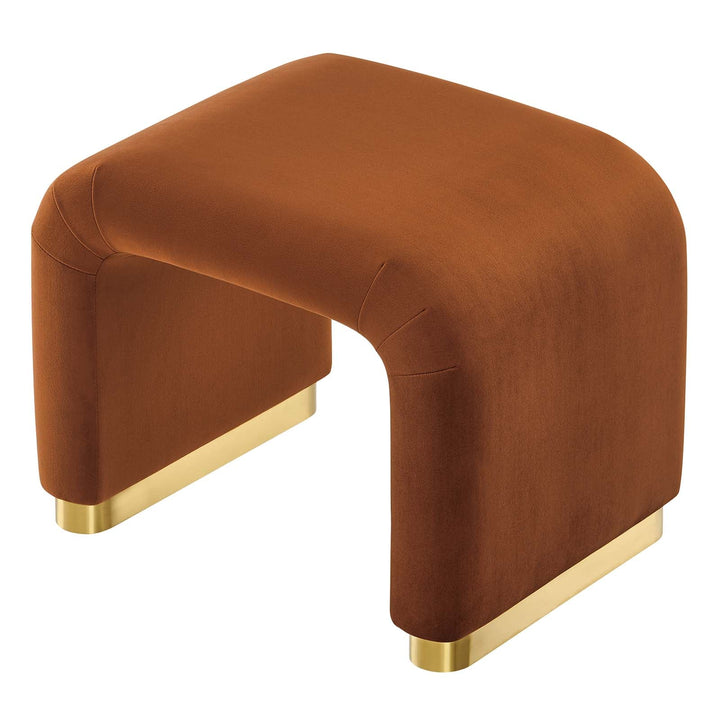 Dell Performance Velvet Waterfall Stool - Brass Rust