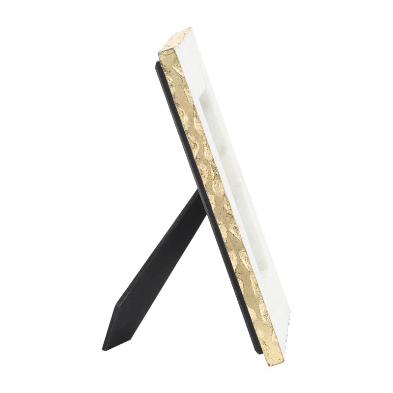 Elegant Marble & Wood Photo Frame - Stylish Glass & MDF Picture Display with Durable Construction and Modern Glam Accents