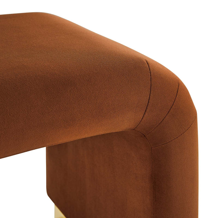 Dell Performance Velvet Waterfall Stool - Brass Rust