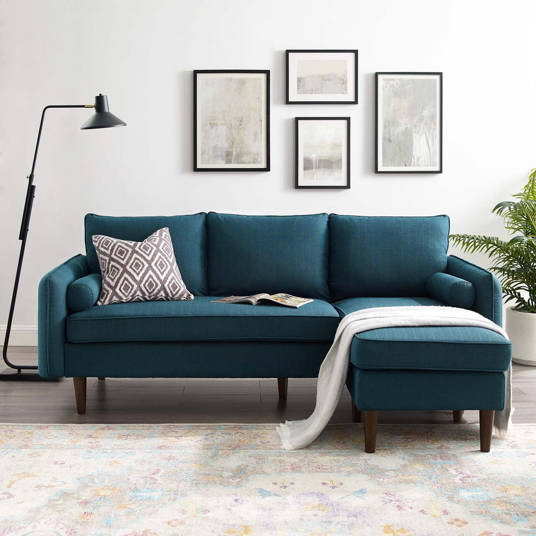 Evie Right Facing Sectional Sofa Azure