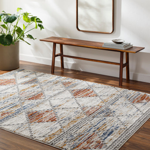 Lovely Lattice Beige Machine Woven Rug