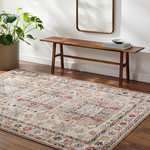 Lovely Lattice Beige Machine Woven Rug