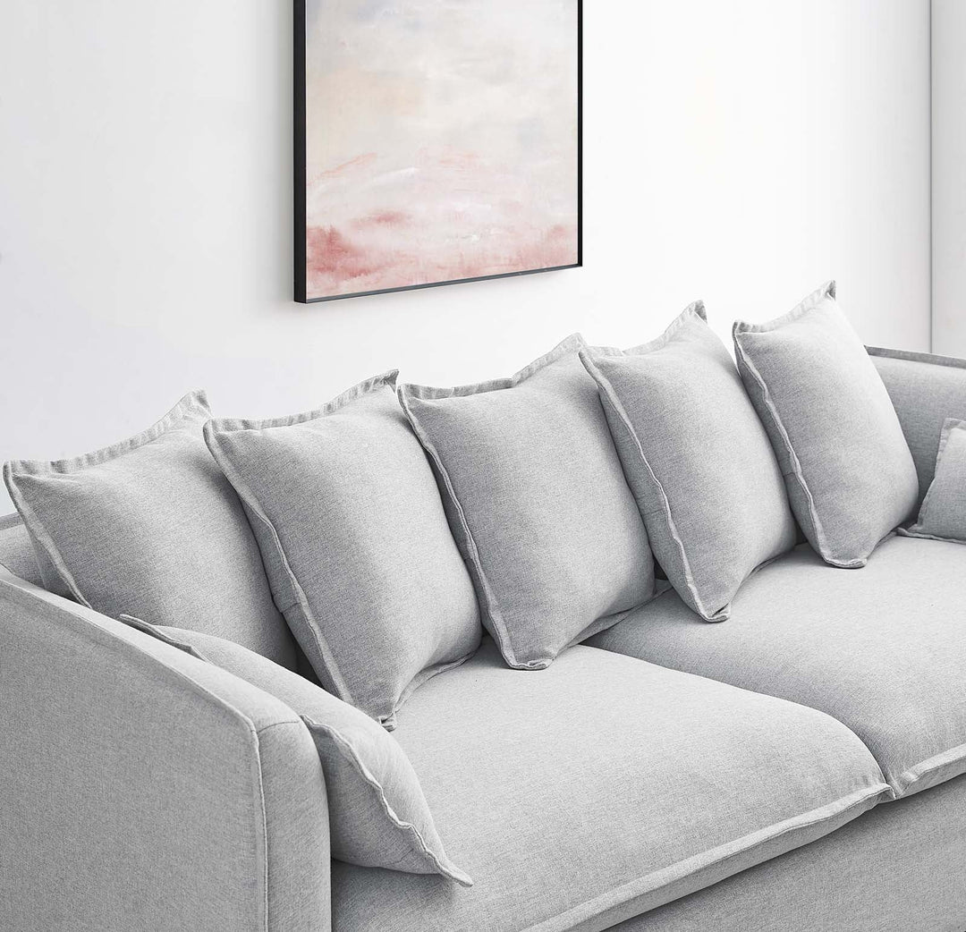 Valona Slipcover Fabric Sofa - Light Gray