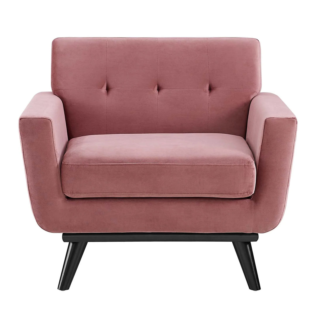 Gage Performance Velvet Armchair Dusty Rose