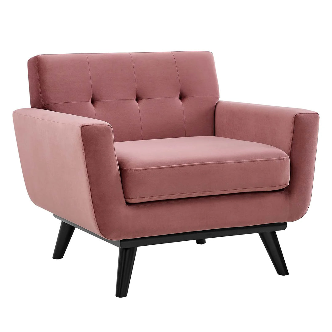 Gage Performance Velvet Armchair Dusty Rose