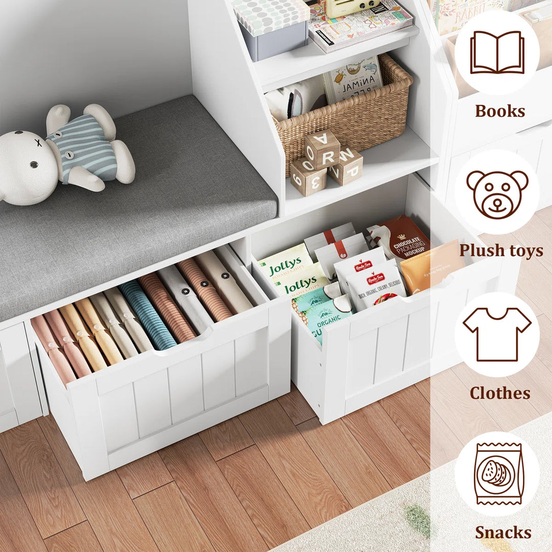 3-IN-ONE Kids Bookcase with 3 Drawers