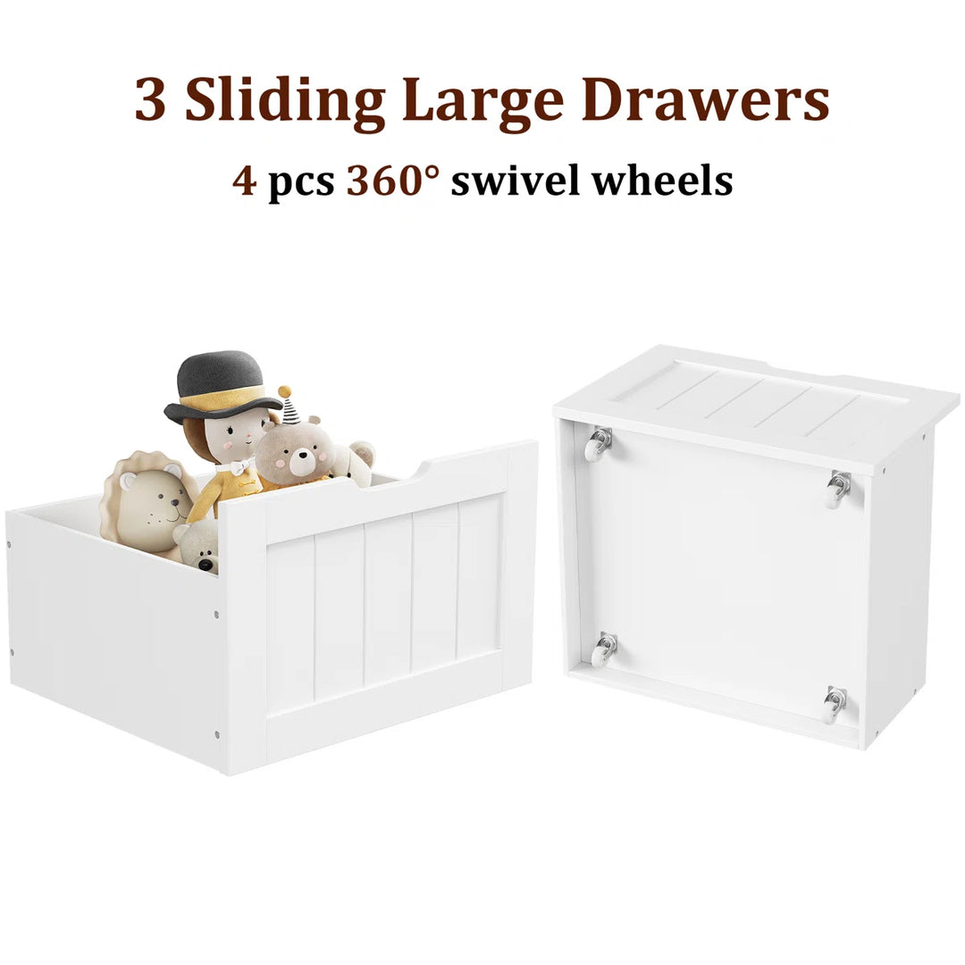 3-IN-ONE Kids Bookcase with 3 Drawers