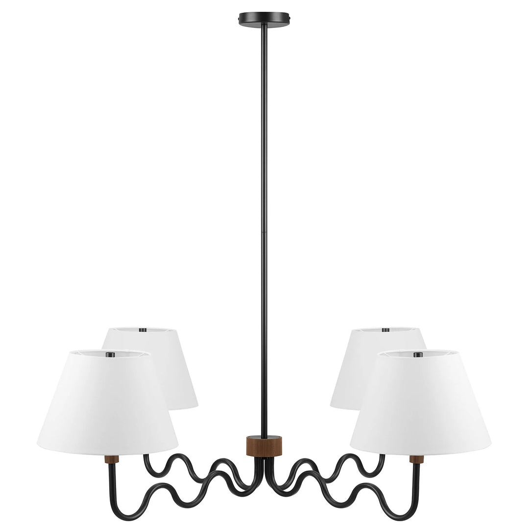 Swiggy 4-Arm Pendant Light - Walnut Black