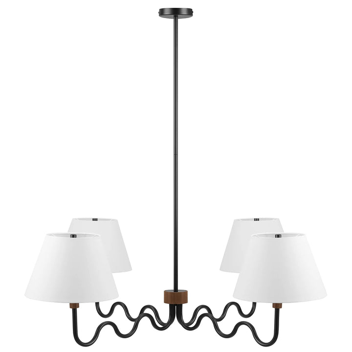 Swiggy 4-Arm Pendant Light - Walnut Black