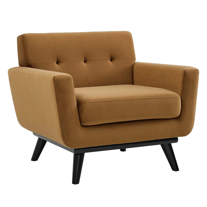 Gage Performance Velvet Armchair Cognac