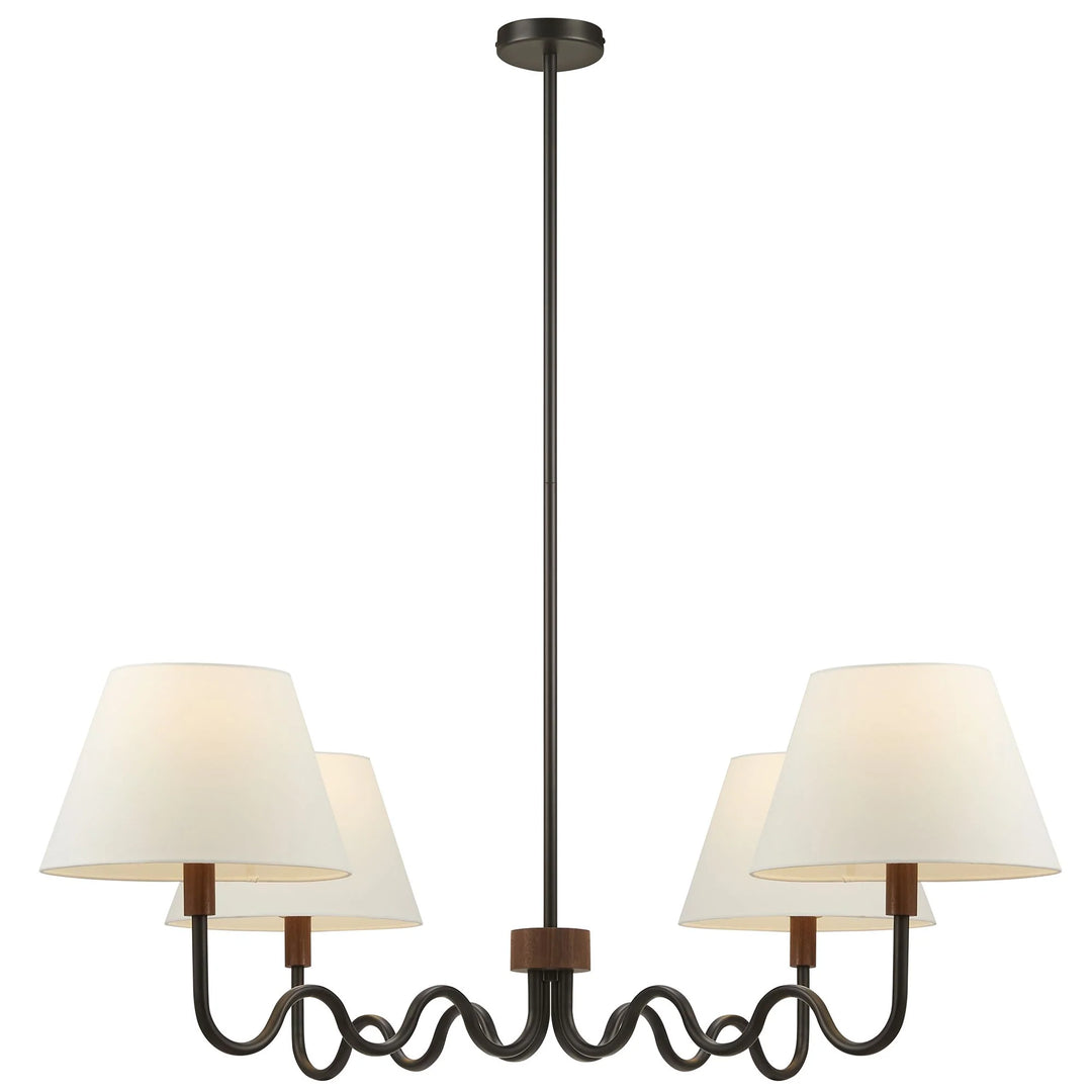 Swiggy 4-Arm Pendant Light - Walnut Black