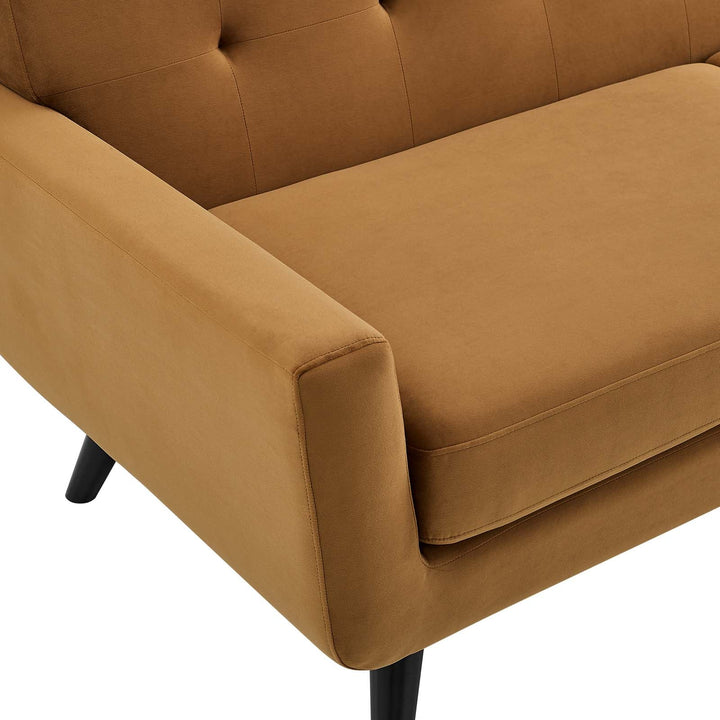 Gage Performance Velvet Armchair Cognac