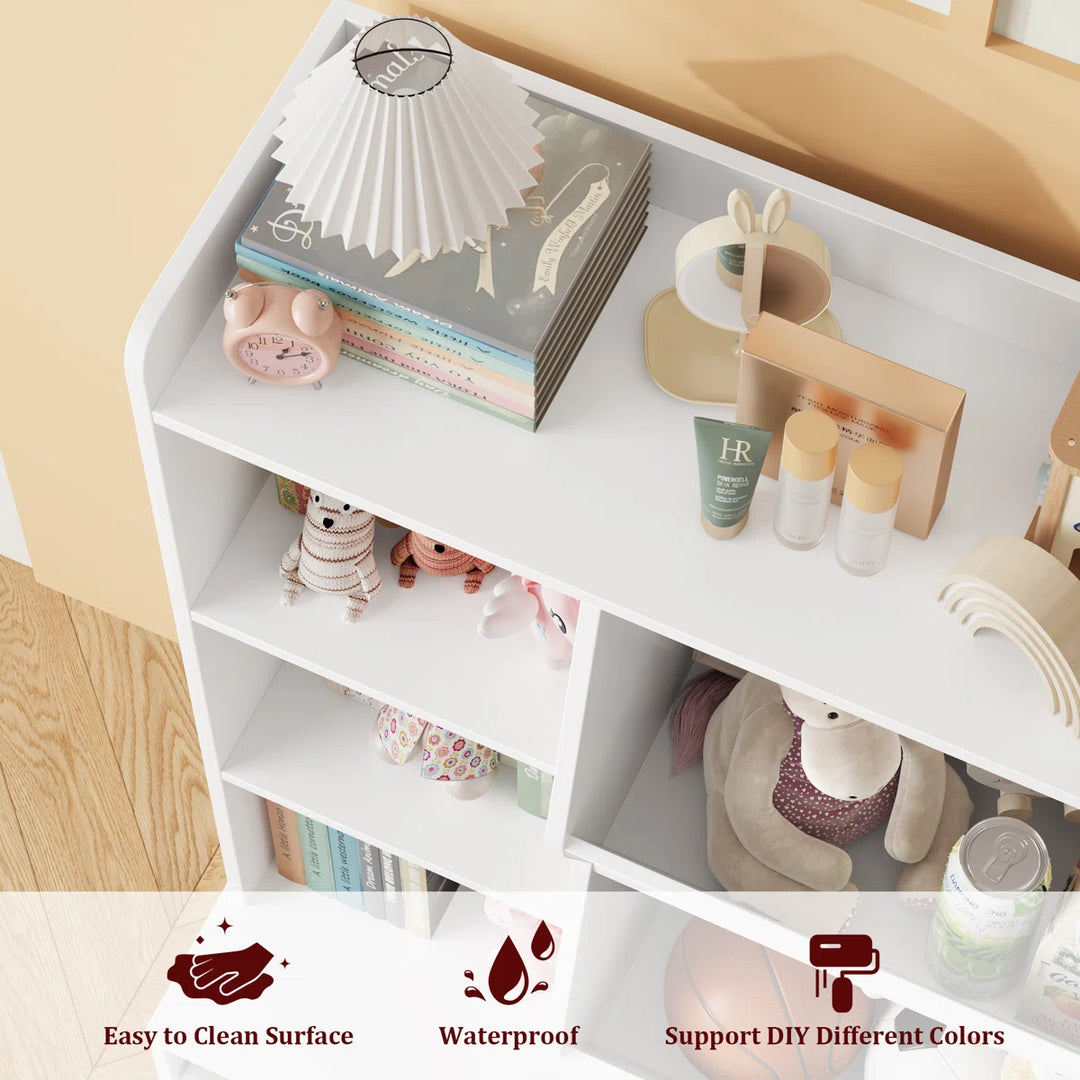 Storage Organizer with 3 Removable Drawers, White Cube Bookcase