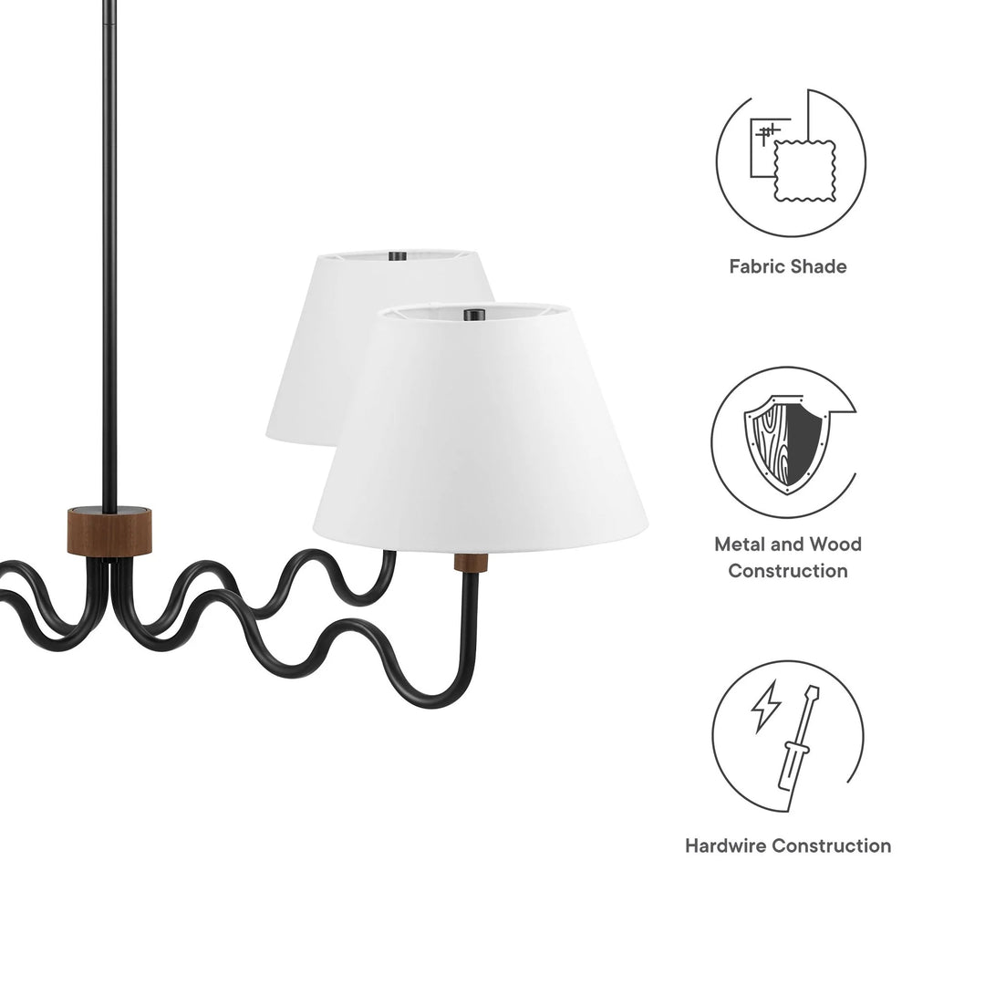 Swiggy 4-Arm Pendant Light - Walnut Black