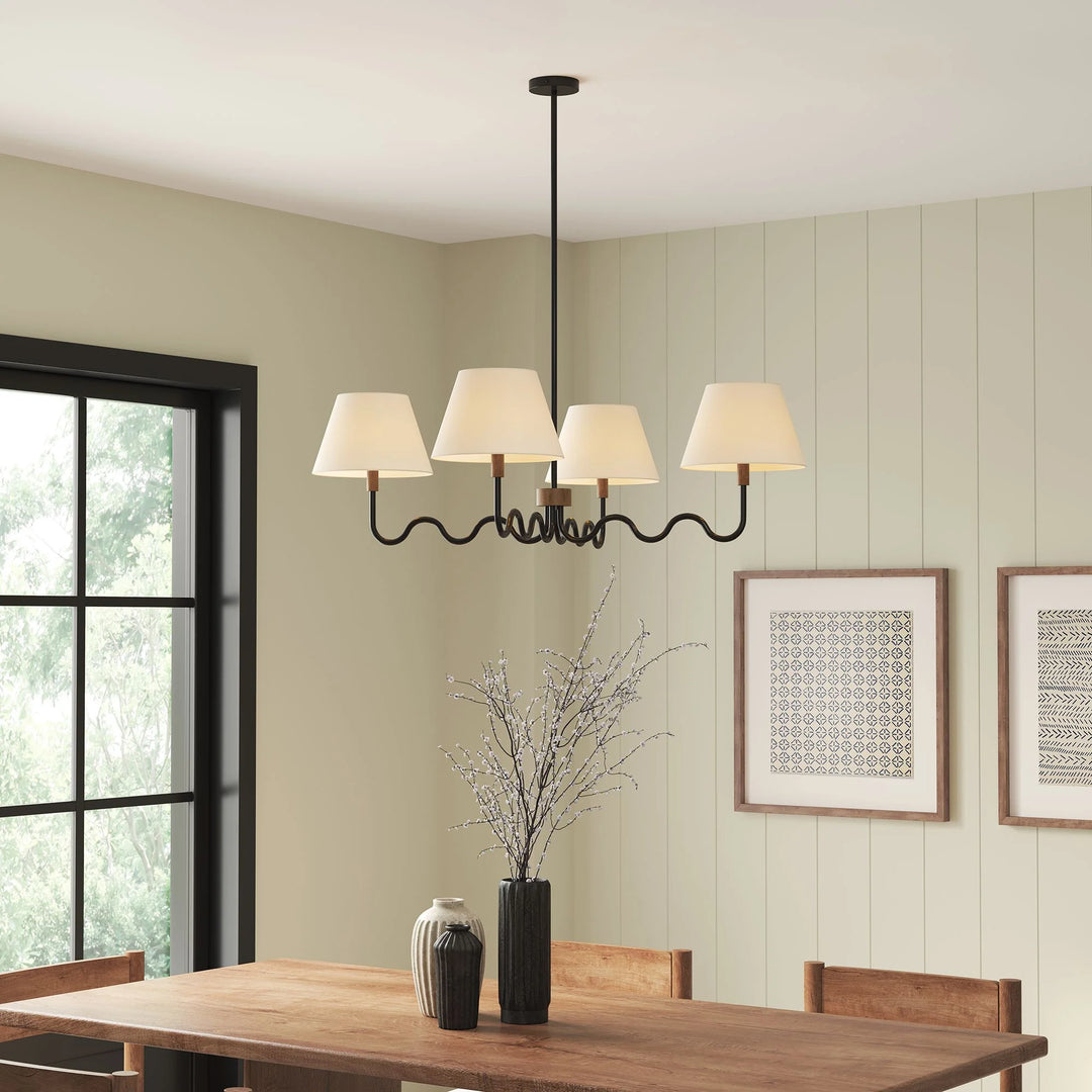 Swiggy 4-Arm Pendant Light - Walnut Black