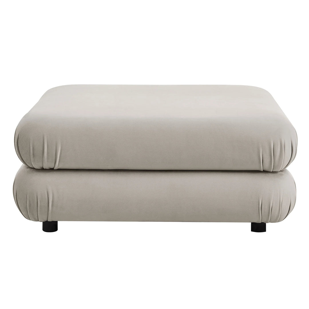 Billee Performance Velvet Ottoman - Almond