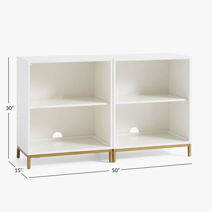 Blaire Double 2 Shelf Low Bookcase