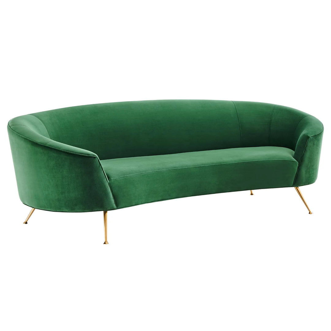 Mischa Upholstered Performance Velvet Sofa - Emerald