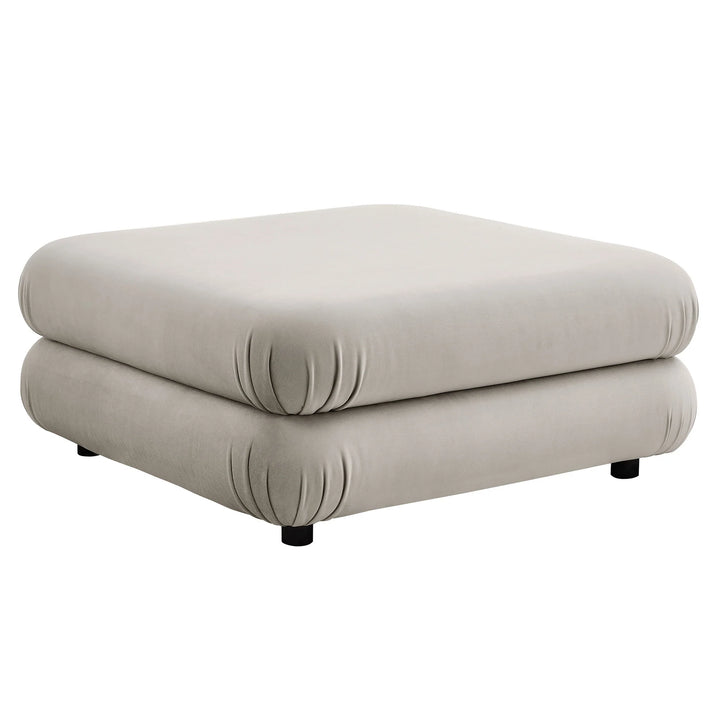 Billee Performance Velvet Ottoman - Almond