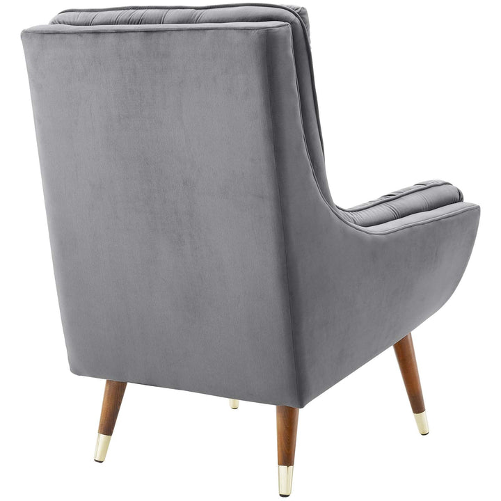 Sutton Velvet Lounge Chair Gray