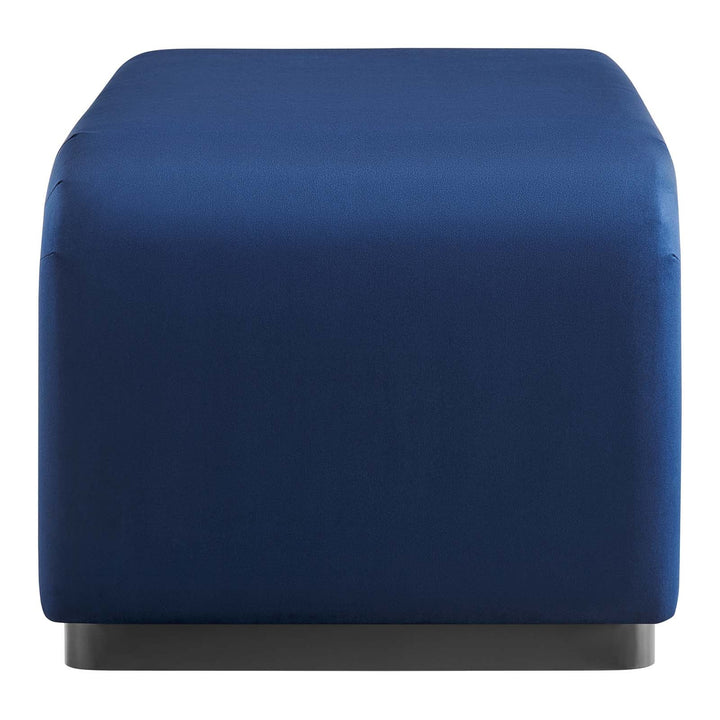 Dell Performance Velvet Waterfall Ottoman - Black Midnight Blue