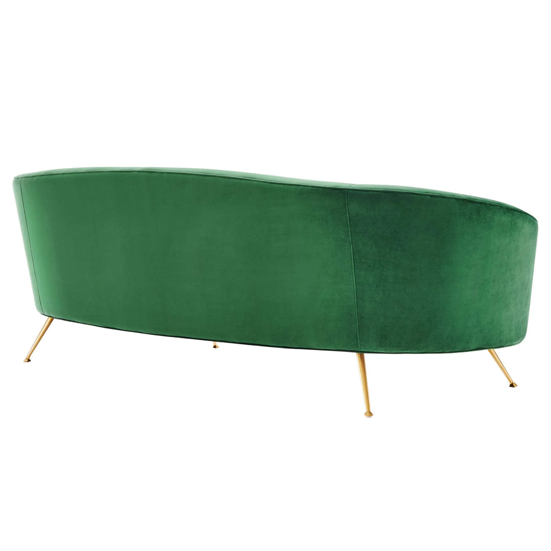 Mischa Upholstered Performance Velvet Sofa - Emerald