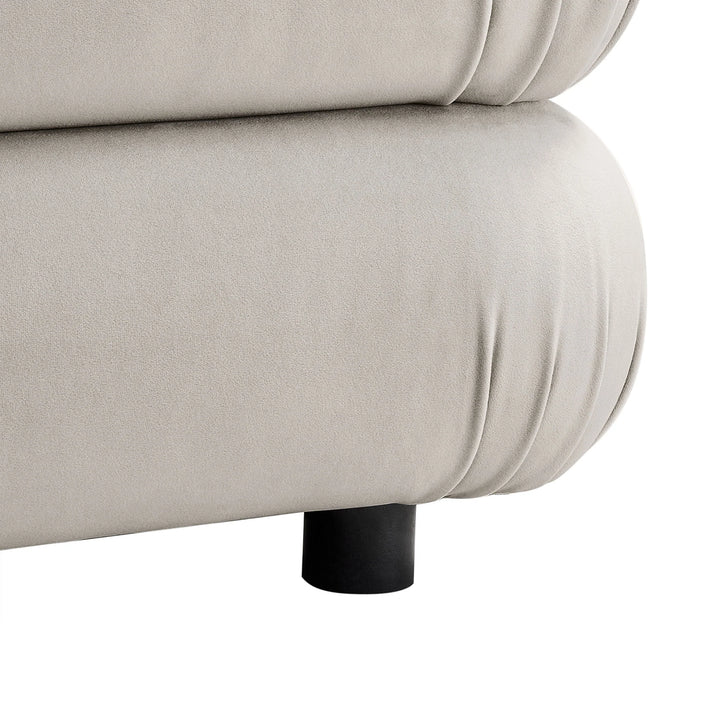 Billee Performance Velvet Ottoman - Almond