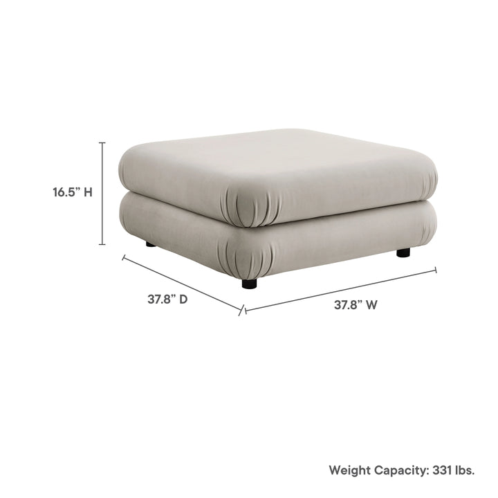 Billee Performance Velvet Ottoman - Almond