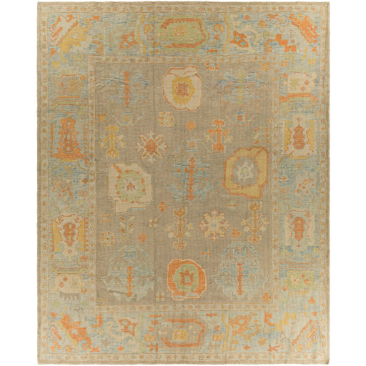 Antique One of a Kind Ornate Oushak-Origin Handwoven Rug