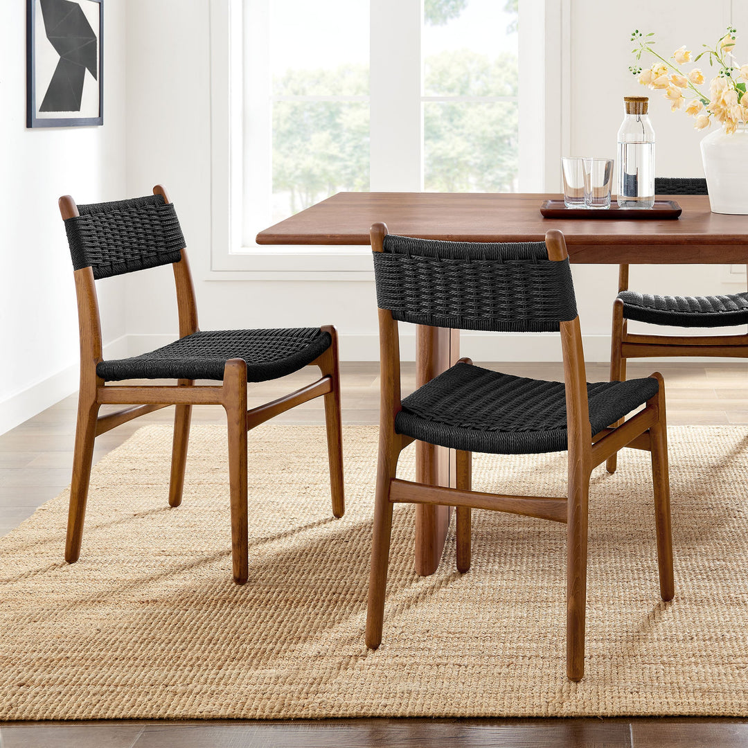 Sumna Walnut Black Dining Side Chairs - Set of 2