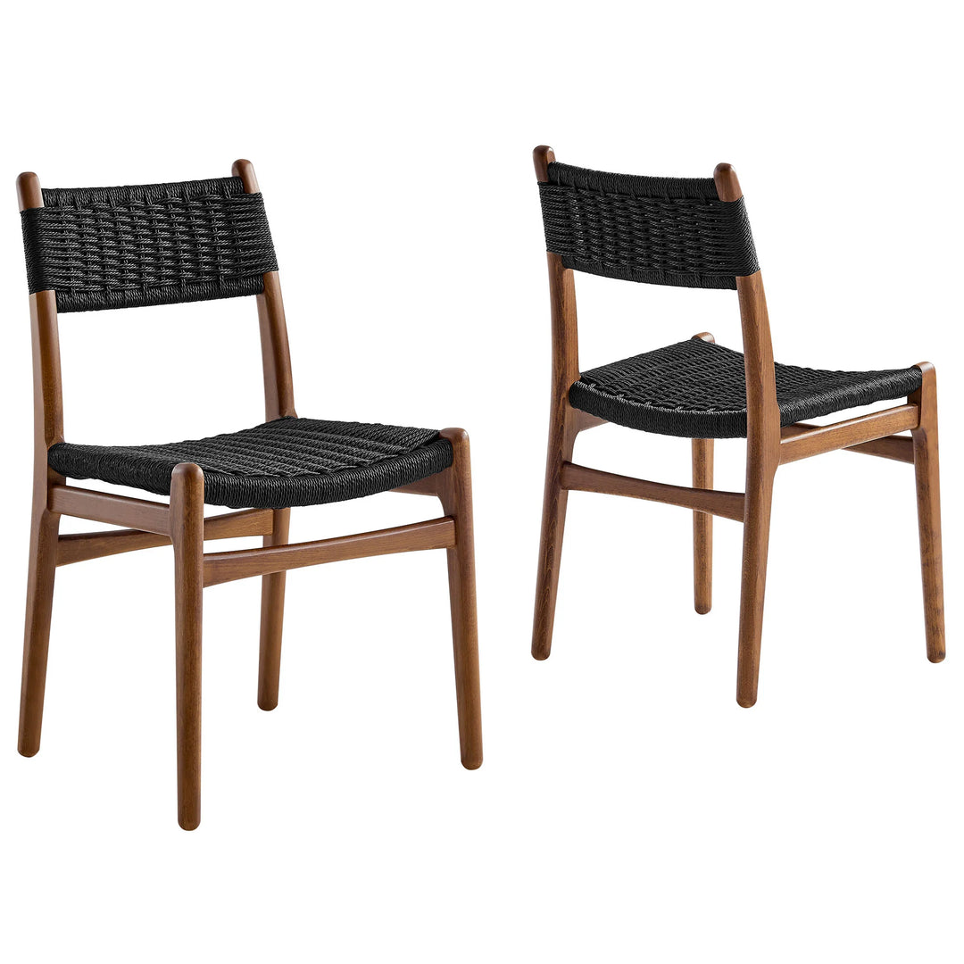 Sumna Walnut Black Dining Side Chairs - Set of 2