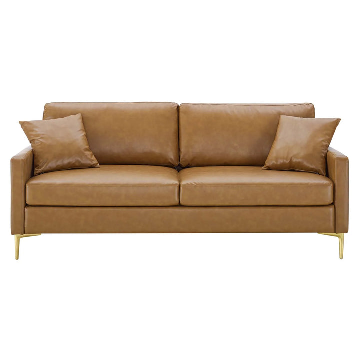 Liana Vegan Leather Sofa - Tan